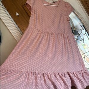 Light Pink Casual tiered Dress